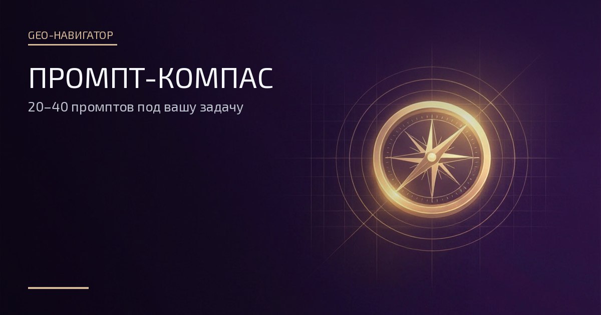 Обложка: Промпт-компас — навигационный компас со светящейся стрелкой