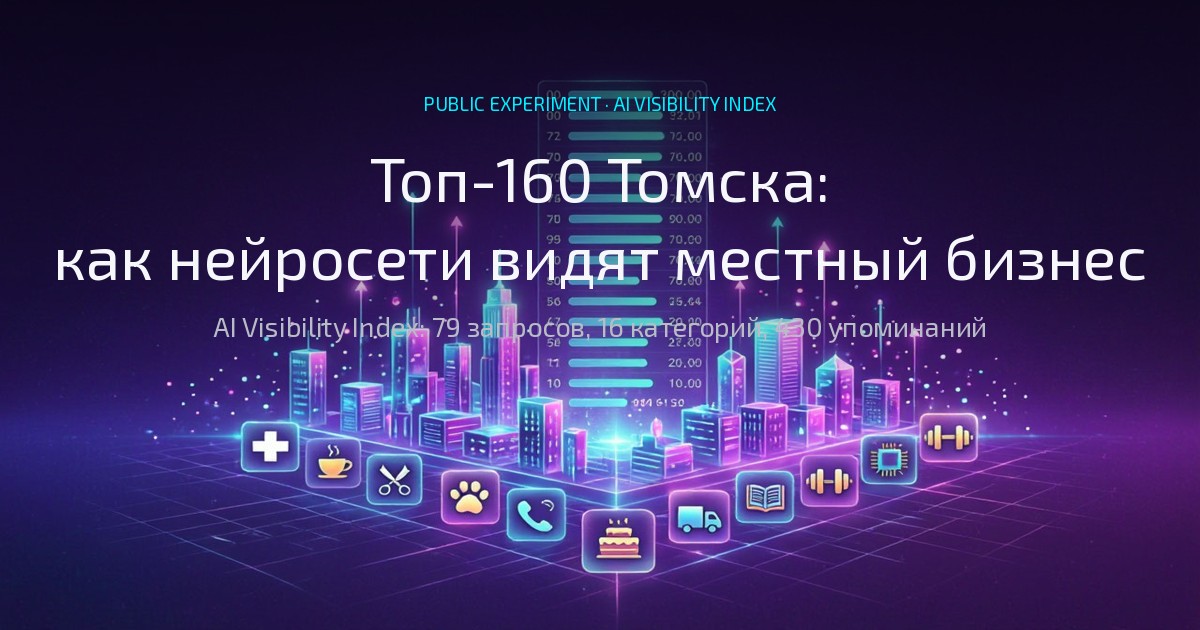 Обложка статьи: Топ-160 Томска: как нейросети видят местный бизнес